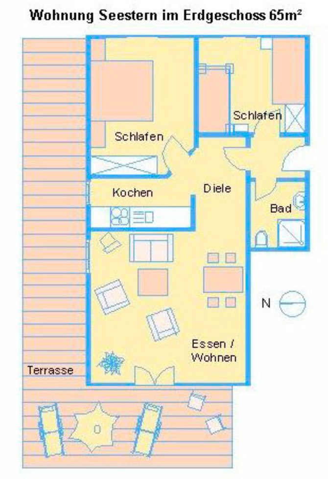 Ferienwohnung in Fehmarn OT Gammendorf - Ferienhof Hopp - Grundriss Ferienwohnung Seestern