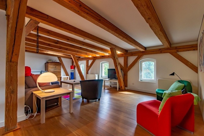 Ferienwohnung in Barhöft - Matrosendeck - Lotsenhaus Barhöft - Matrosendeckwohnung - offener Wohnbereich