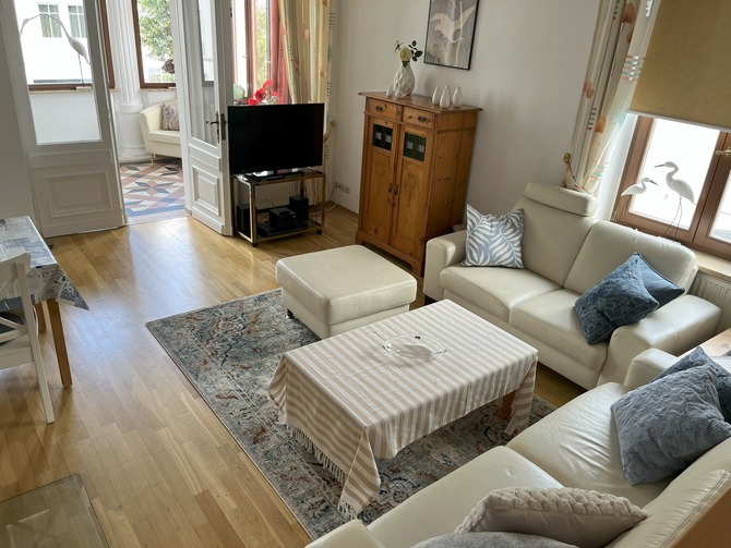 Ferienwohnung in Ostseebad Heringsdorf - Villa Kramme - Wohnzimmer-Veranda