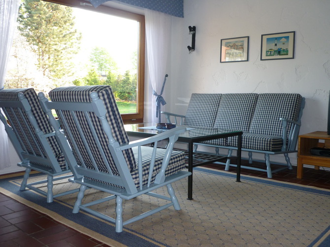 Ferienwohnung in Scharbeutz - Kleeblatt - Sitzecke mit Gartenblick