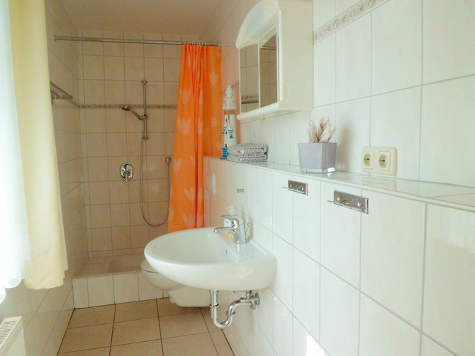 Ferienwohnung in Hasselberg - Ferienhaus Eckeberg - Dusche und WC