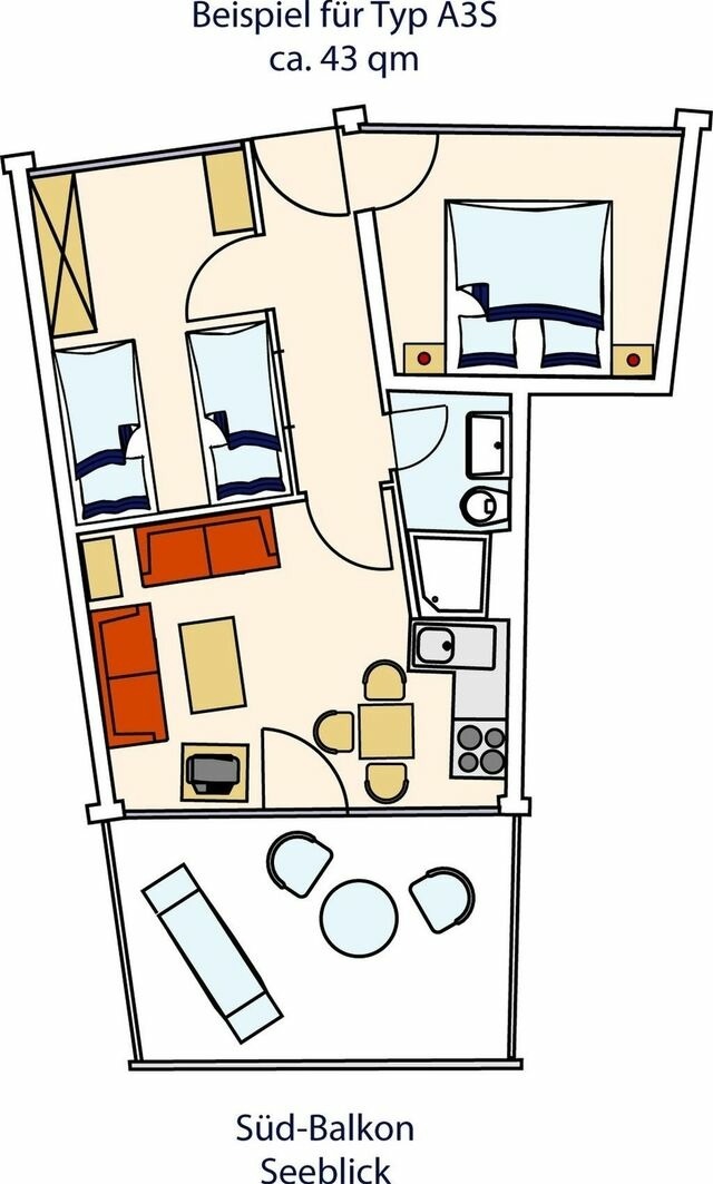 Ferienwohnung in Gr&ouml;mitz - STRANDIDYLL, 57 - Typ A3S - Bild 16