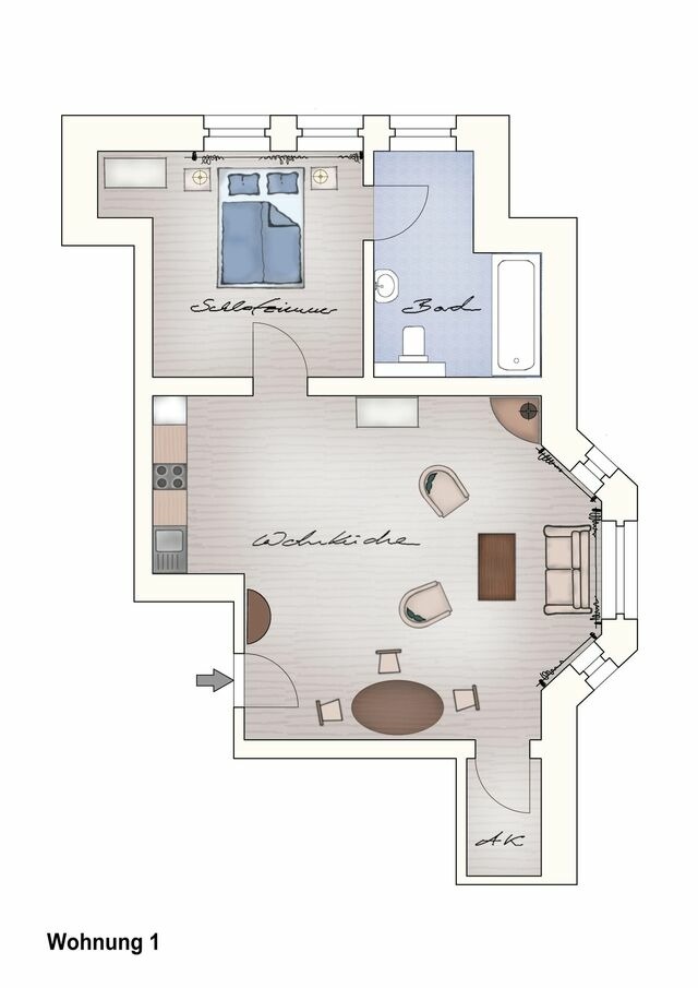 Ferienwohnung in Neuenkirchen (R&uuml;gen) - Ferienwohnung 1 direkt am Wasser im Gut Grubnow R&uuml;gen - Bild 10