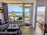 Ferienwohnung in Scharbeutz - Ostseeurlaub-Scharbeutz - Panorama Meerblick auf Ostsee vom Wohnzimmer